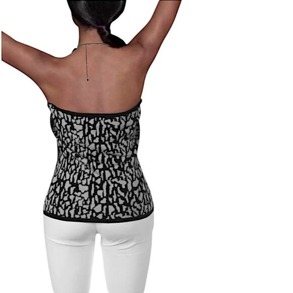 Carmen Marc Valvo Black/Gray Top | Size XS - Picture 6 of 6